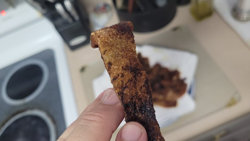 First attempt at a starch-based bacon